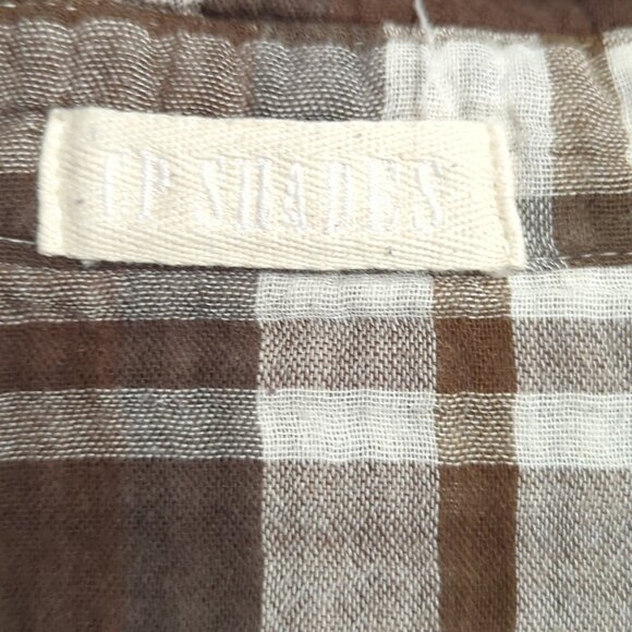 CP Shades Flann Shirt Women's M Brown Plaid Cotton Button Down Made In USA - Picture 4 of 11